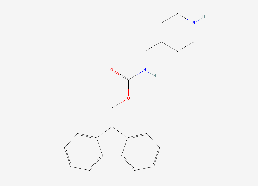 Two-dimensional chemical structure of (9H-Fluoren-9-yl)methyl (piperidin-4-ylmethyl)carbamate
