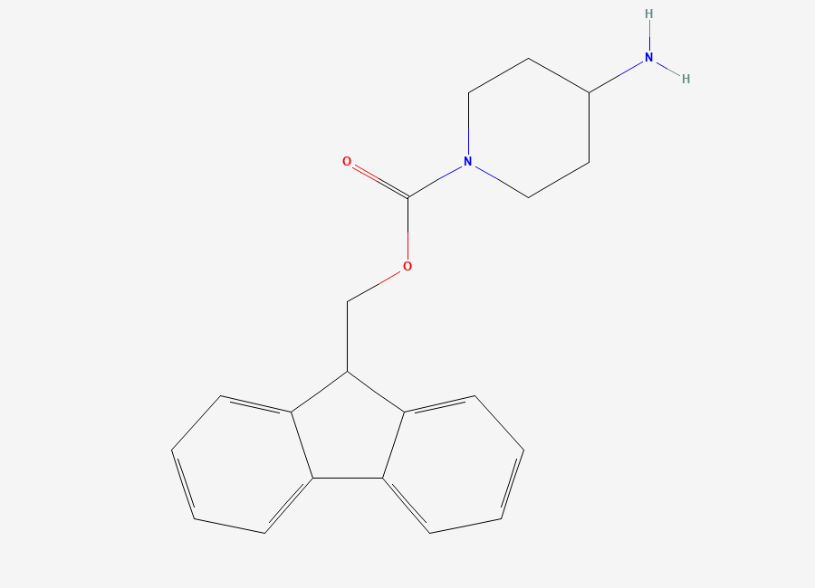 Two-dimensional chemical structure of (9H-Fluoren-9-yl)methyl 4-aminopiperidine-1-carboxylate