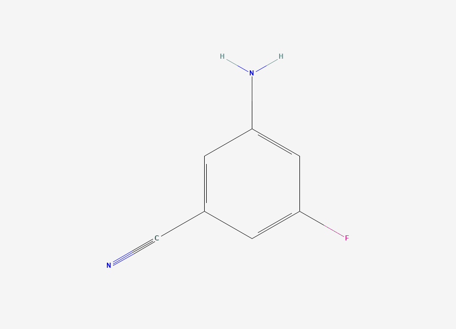 Two-dimensional chemical structure of 3-Amino-5-fluorobenzonitrile