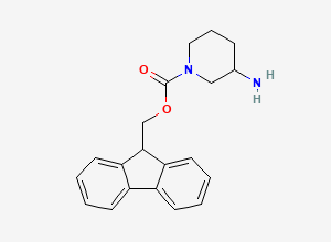 Two-dimensional chemical structure of (9H-Fluoren-9-yl)methyl 3-aminopiperidine-1-carboxylate
