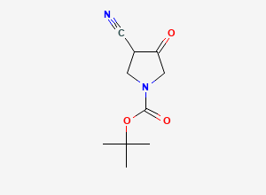 Two-dimensional chemical structure of Tert-butyl 3-Cyano-4-oxo-pyrrolidine-1-carboxylate