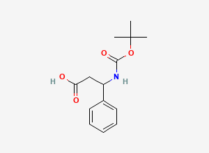 Two-dimensional chemical structure of 3-{[(Tert-butoxy)carbonyl]amino}-3-phenylpropanoic acid
