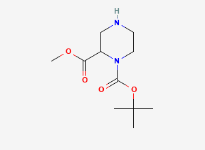 Two-dimensional chemical structure of 1-(1,1-Dimethylethyl) 2-methyl 1,2-piperazinedicarboxylate