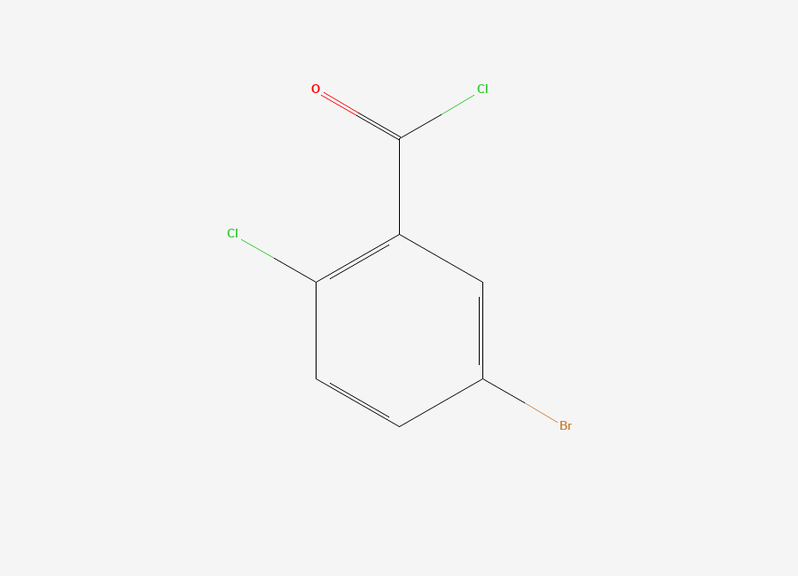 Two-dimensional chemical structure of 5-Bromo-2-chlorobenzoyl chloride