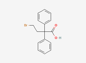 Two-dimensional chemical structure of 4-Bromo-2,2-diphenylbutyric acid, CAS 37742-98-6