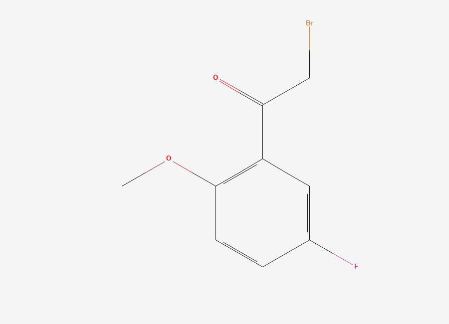 Two-dimensional chemical structure of 2-Bromo-1-(5-fluoro-2-methoxyphenyl)ethan-1-one