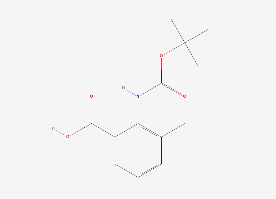 Two-dimensional chemical structure of Anthranilic acid, N-Boc-3-methyl