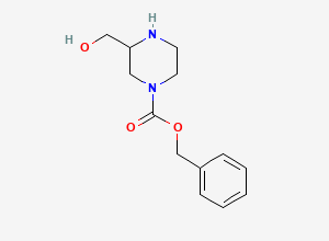 Two-dimensional chemical structure of Benzyl 3-(hydroxymethyl)piperazine-1-carboxylate