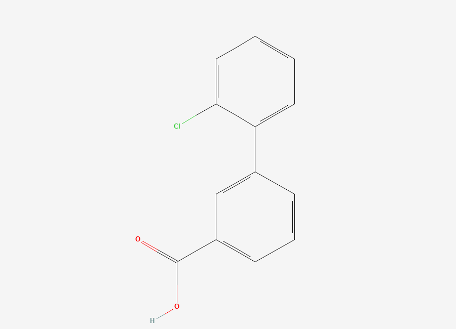 Two-dimensional chemical structure of 2'-Chlorobiphenyl-3-carboxylic acid