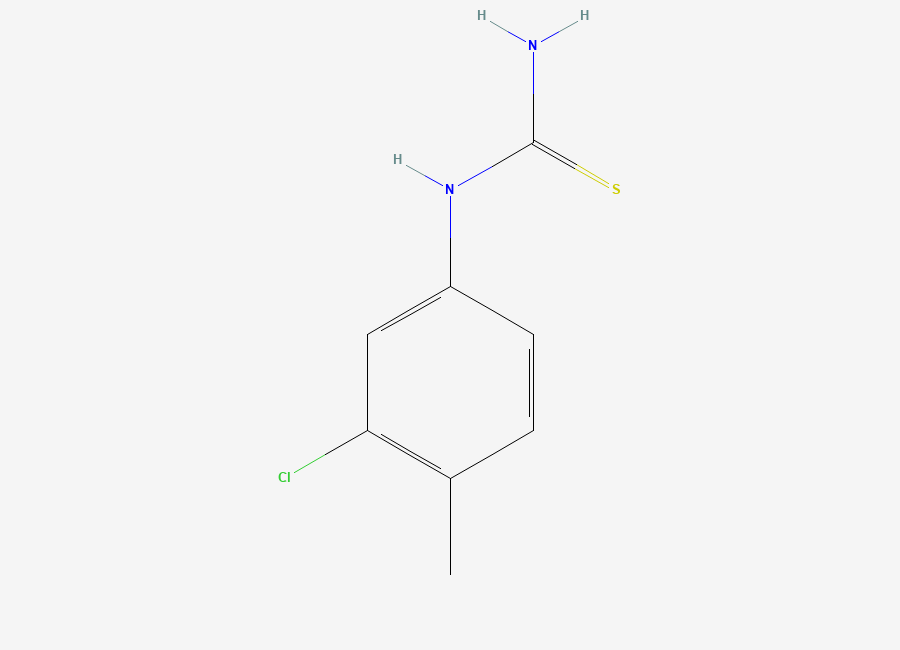 Two-dimensional chemical structure of N-(3-Chloro-4-methylphenyl)thiourea