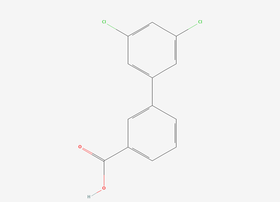 Two-dimensional chemical structure of 3-(3,5-dichlorophenyl)benzoic Acid