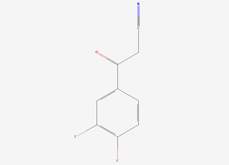 Two-dimensional chemical structure of 3,4-Difluorobenzoylacetonitrile