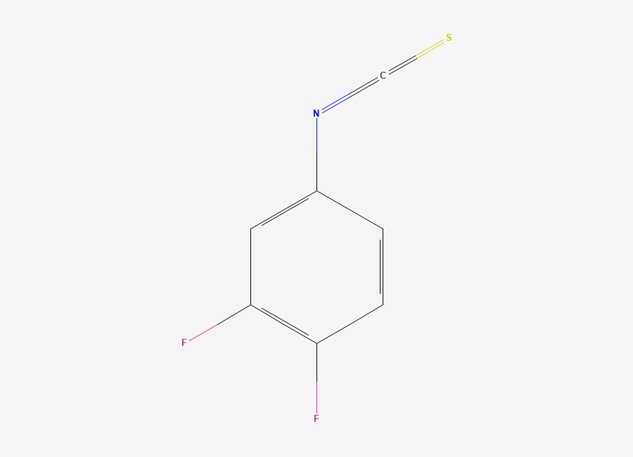 Two-dimensional chemical structure of 3,4-Difluorophenyl Isothiocyanate