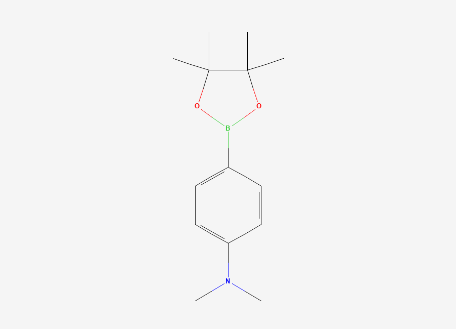 Two-dimensional chemical structure of N,N-dimethyl-4-(4,4,5,5-tetramethyl-1,3,2-dioxaborolan-2-yl)aniline