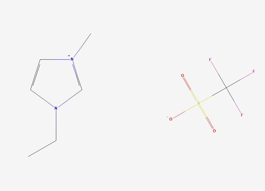Two-dimensional chemical structure of 1-Ethyl-3-methylimidazolium trifluoromethanesulfonate