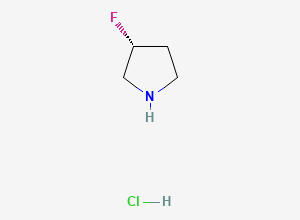 Two-dimensional chemical structure of (3R)-3-fluoropyrrolidine hydrochloride