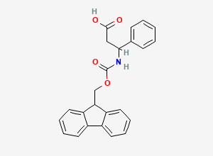 Two-dimensional chemical structure of 3-({[(9H-fluoren-9-yl)methoxy]carbonyl}amino)-3-phenylpropanoic acid