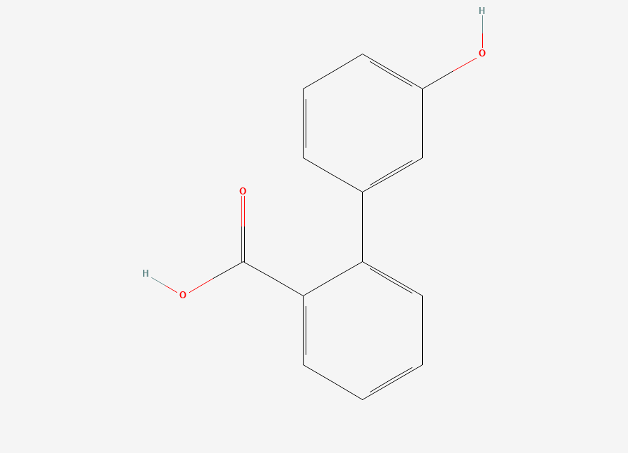 Two-dimensional chemical structure of 2-(3-hydroxyphenyl)benzoic Acid