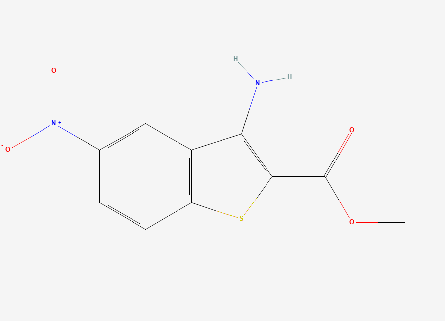 Two-dimensional chemical structure of Methyl 3-amino-5-nitro-1-benzothiophene-2-carboxylate