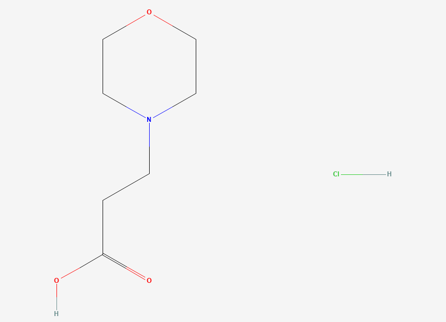 Two-dimensional chemical structure of 3-(Morpholin-4-yl)propanoic acid hydrochloride