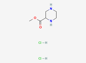 Two-dimensional chemical structure of Methyl Piperazine-2-carboxylate Dihydrochloride