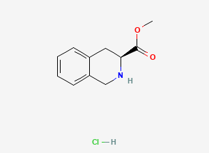 Two-dimensional chemical structure of methyl (3S)-1,2,3,4-tetrahydroisoquinoline-3-carboxylate hydrochloride
