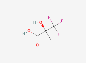 Two-dimensional chemical structure of (2R)-3,3,3-trifluoro-2-hydroxy-2-methylpropanoic acid