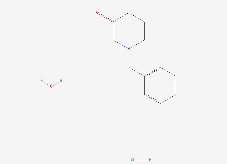 Two-dimensional chemical structure of 1-Benzylpiperidin-3-one hydrochloride hydrate