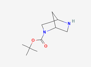 Two-dimensional chemical structure of (1S,4S)-tert-butyl 2,5-diazabicyclo(2.2.1)heptane-2-carboxylate