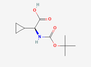 Two-dimensional chemical structure of (S)-tert-Butoxycarbonylamino-cyclopropyl-acetic acid