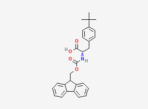 Two-dimensional chemical structure of (2S)-3-(4-tert-butylphenyl)-2-((((9H-fluoren-9-yl)methoxy)carbonyl)amino)propanoic acid