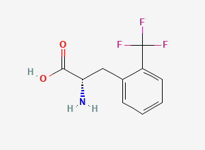Two-dimensional chemical structure of (S)-2-Amino-3-(2-(trifluoromethyl)phenyl)propanoic acid