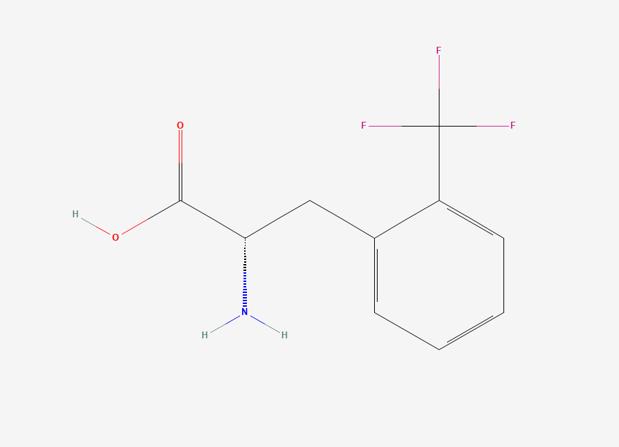 Two-dimensional chemical structure of (S)-2-Amino-3-(2-(trifluoromethyl)phenyl)propanoic acid