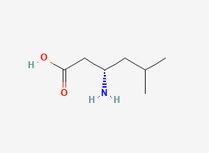 Two-dimensional chemical structure of (S)-3-Amino-5-methyl-hexanoic acid