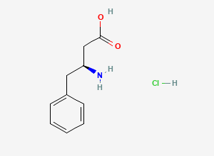 Two-dimensional chemical structure of (3S)-3-amino-4-phenylbutanoic acid hydrochloride