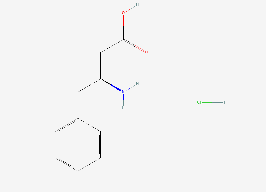 Two-dimensional chemical structure of (3S)-3-amino-4-phenylbutanoic acid hydrochloride