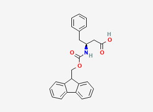 Two-dimensional chemical structure of (3S)-3-((((9H-fluoren-9-yl)methoxy)carbonyl)amino)-4-phenylbutanoic acid