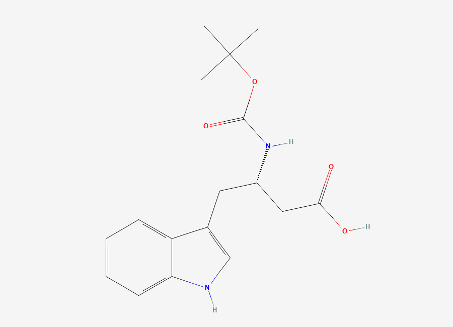 Two-dimensional chemical structure of Boc-L-beta-homotryptophan