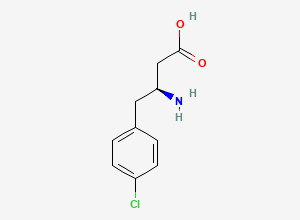 Two-dimensional chemical structure of (betaS)-beta-Amino-4-chlorobenzenebutanoic acid
