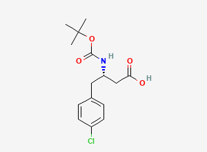 Two-dimensional chemical structure of Boc-(S)-3-Amino-4-(4-chloro-phenyl)-butyric acid