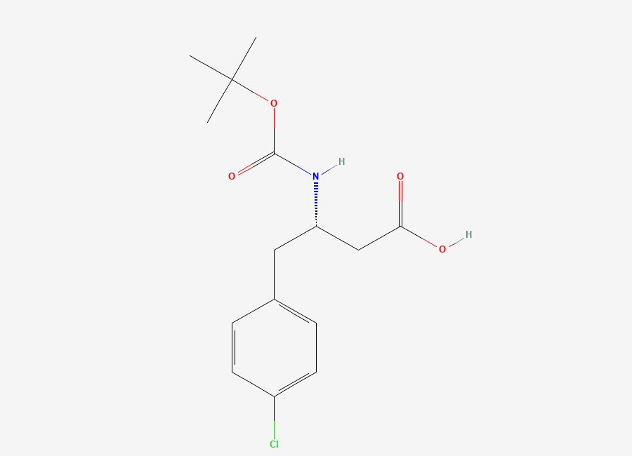 Two-dimensional chemical structure of Boc-(S)-3-Amino-4-(4-chloro-phenyl)-butyric acid
