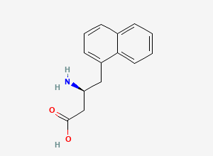 Two-dimensional chemical structure of (S)-3-amino-4-(naphthalen-1-yl)butanoic acid