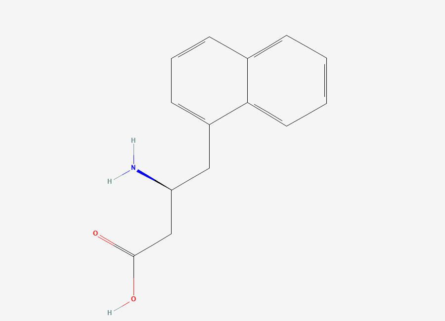 Two-dimensional chemical structure of (S)-3-amino-4-(naphthalen-1-yl)butanoic acid