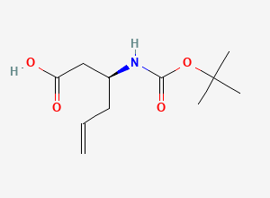 Two-dimensional chemical structure of Boc-(S)-3-amino-5-hexenoic acid