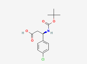 Two-dimensional chemical structure of Boc-(R)-3-Amino-3-(4-chlorophenyl)propionic acid
