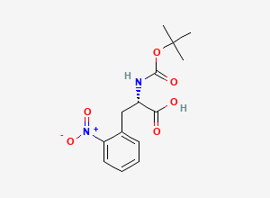 Two-dimensional chemical structure of (S)-2-((tert-Butoxycarbonyl)amino)-3-(2-nitrophenyl)propanoic acid