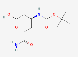 Two-dimensional chemical structure of Boc-L-beta-Homoglutamine
