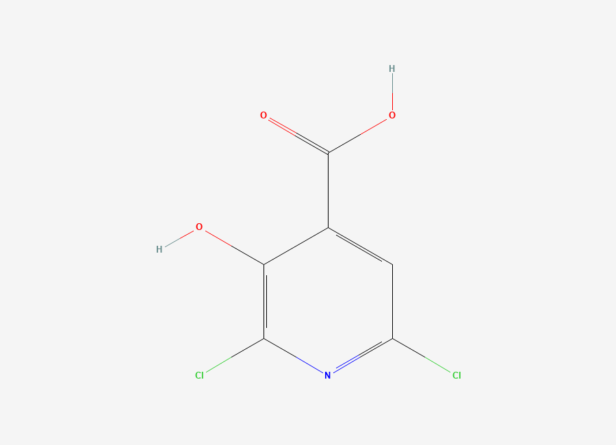 Two-dimensional chemical structure of 2,6-Dichloro-3-hydroxyisonicotinic acid