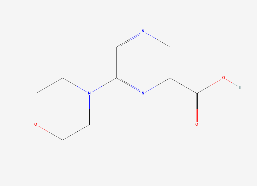 Two-dimensional chemical structure of 6-morpholin-4-ylpyrazine-2-carboxylic Acid