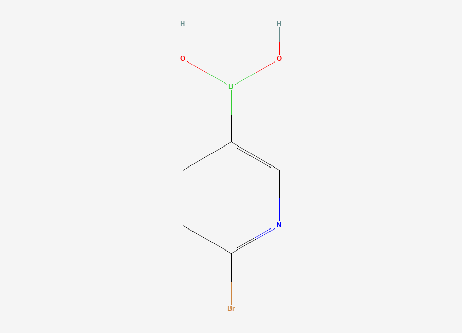 Two-dimensional chemical structure of 2-Bromopyridine-5-boronic acid
